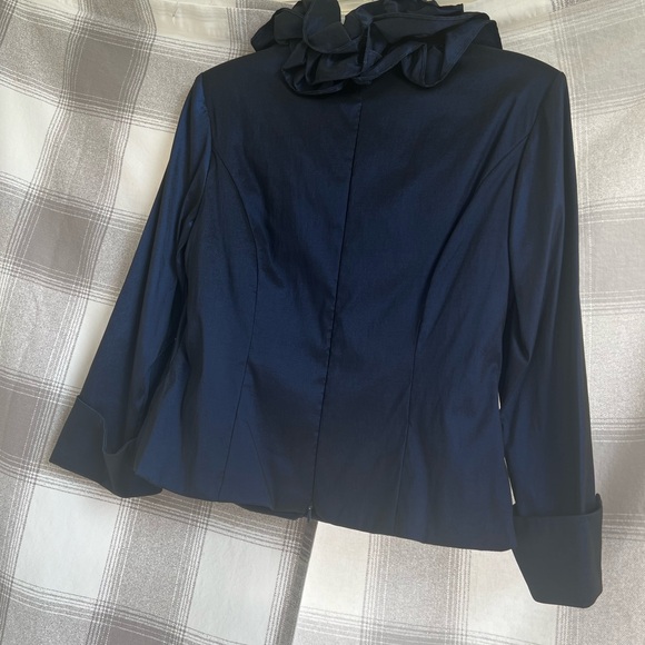 Xscape Navy Ruffle Blouse - Picture 2 of 2